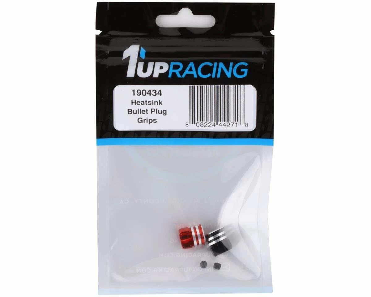 1UP Racing Heatsink Bullet Plug Grips (Black/Red) (Fits LowPro Bullet Plugs) 2 1UP Racing Heatsink Bullet Plug Grips (Black/Red) (Fits LowPro Bullet Plugs) - Image 2