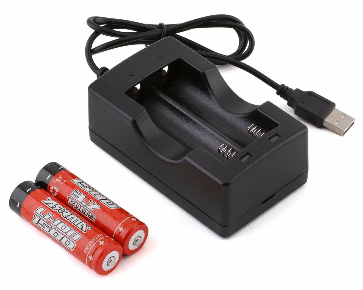 Arrma ADC-L2 Li-Ion Charger w/Two Li-Ion 18650 Batteries 1 Arrma ADC-L2 Li-Ion Charger w/Two Li-Ion 18650 Batteries