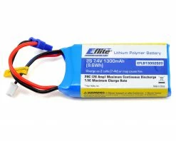 E-flite 2S LiPo Battery 20C (7.4V/1300mAh) w/EC2 Connector