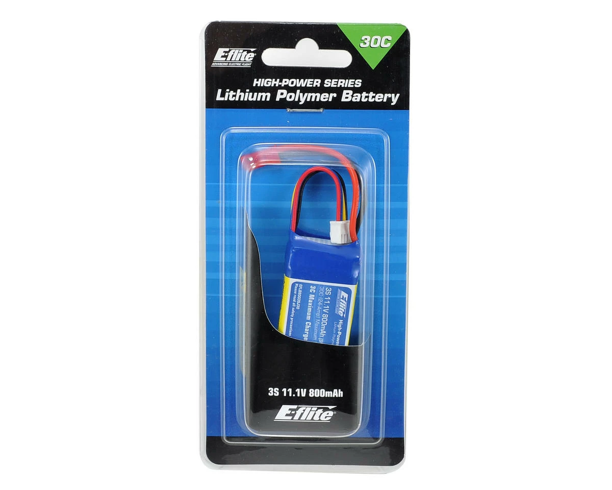 E-flite 3S LiPo Battery Pack 30C (11.1V/800mAh) w/JST Connector 2 E-flite 3S LiPo Battery Pack 30C (11.1V/800mAh) w/JST Connector - Image 2