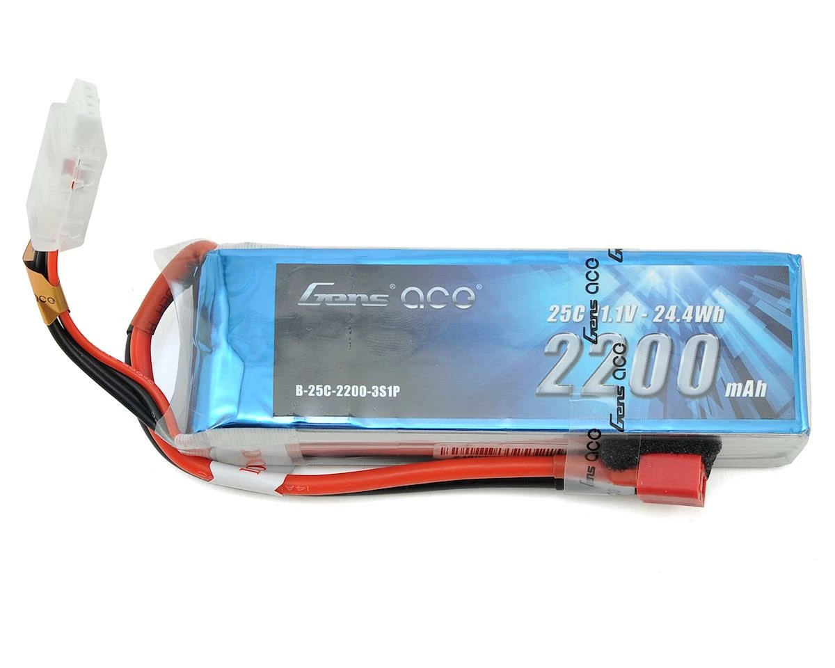 Gens Ace 3S LiPo Battery 25C (11.1V/2200mAh) w/T-Style Connector 1 Gens Ace 3S LiPo Battery 25C (11.1V/2200mAh) w/T-Style Connector