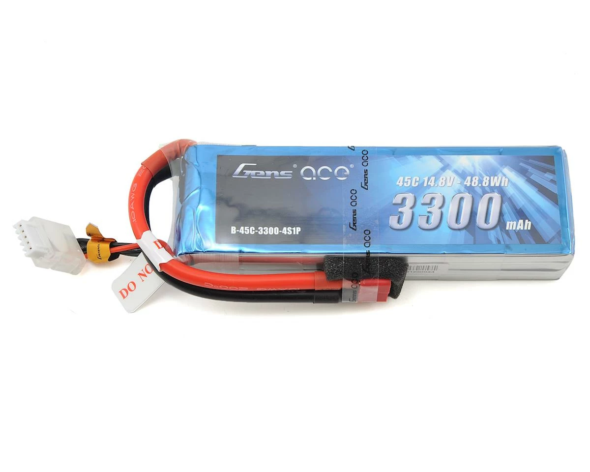 Gens Ace 4s LiPo Battery 45C (14.8V/3300mAh) w/T-Style Connector 1 Gens Ace 4s LiPo Battery 45C (14.8V/3300mAh) w/T-Style Connector