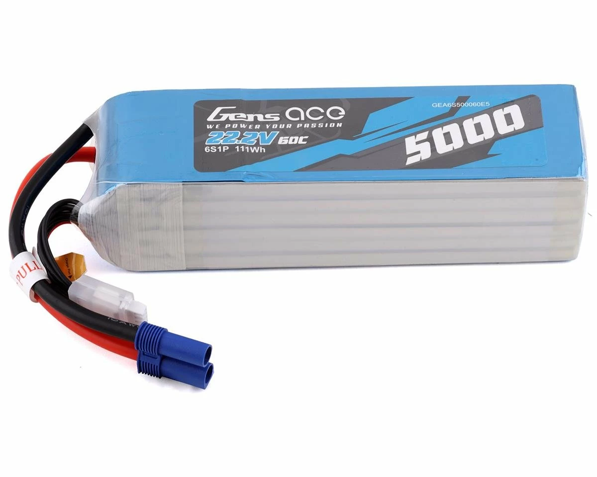 Gens Ace 6s LiPo Battery 60C (22.2V/5000mAh) w/EC5 Connector 1 Gens Ace 6s LiPo Battery 60C (22.2V/5000mAh) w/EC5 Connector