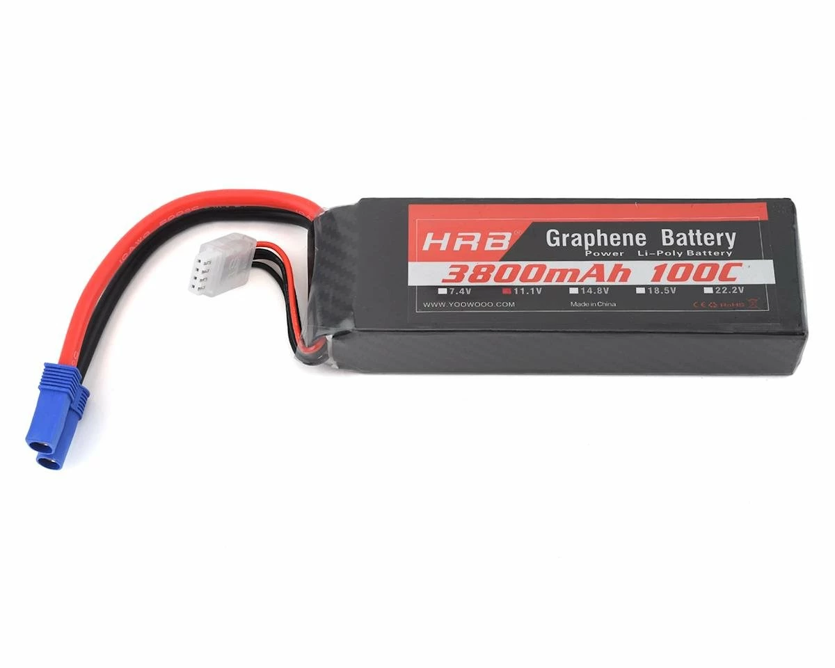 HRB 3S 100C Graphene LiPo Battery (11.1V/3800mAh) w/EC5 Connector 1 HRB 3S 100C Graphene LiPo Battery (11.1V/3800mAh) w/EC5 Connector