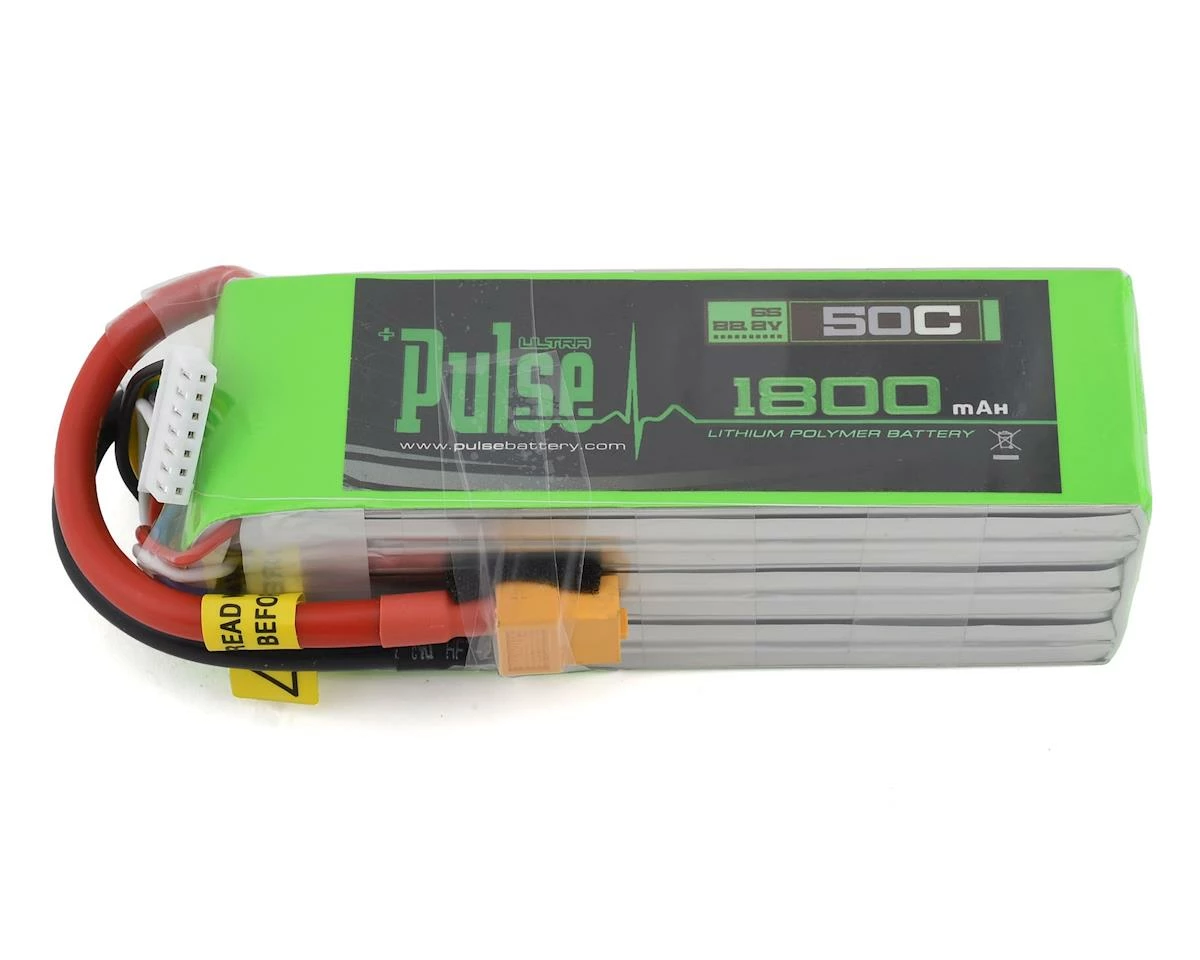 PULSE Ultra Power Series 6S LiPo Battery 50C (22.2V/1800mAh) w/XT60 Connector 1 PULSE Ultra Power Series 6S LiPo Battery 50C (22.2V/1800mAh) w/XT60 Connector