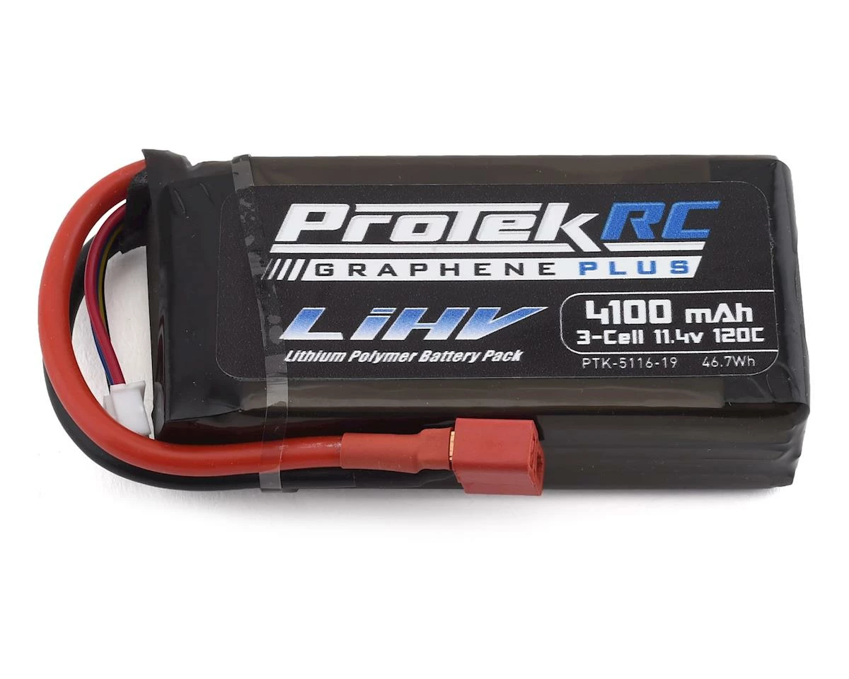 ProTek RC 3S 120C Si-Graphene + HV Shorty LiPo Battery (11.4V/4100mAh) w/T-Style Connector 1 ProTek RC 3S 120C Si-Graphene + HV Shorty LiPo Battery (11.4V/4100mAh) w/T-Style Connector