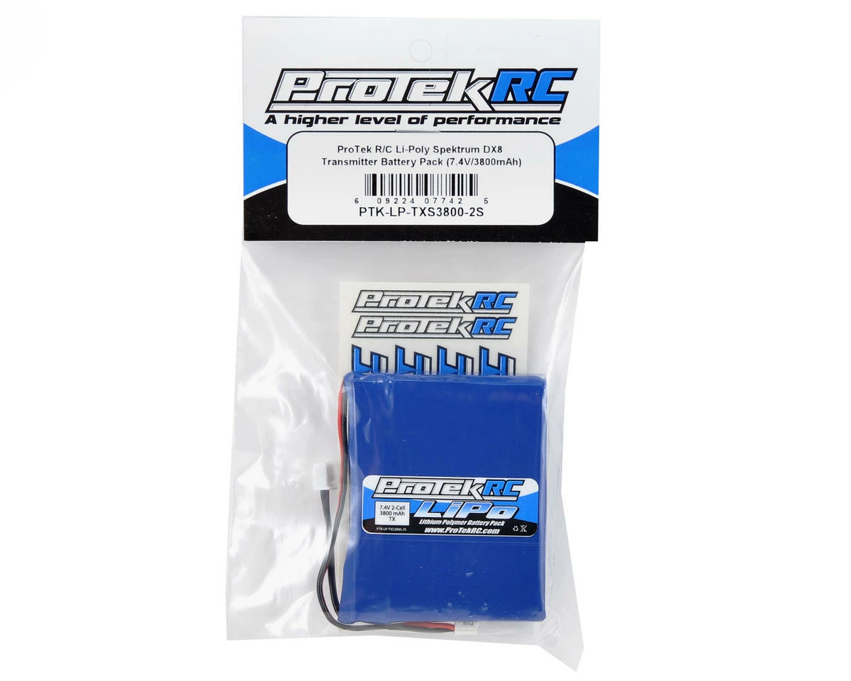 ProTek RC LiPo Spektrum DX7S/DX8/DX9 Transmitter Battery (7.4V/3800mAh) 2 ProTek RC LiPo Spektrum DX7S/DX8/DX9 Transmitter Battery (7.4V/3800mAh) - Image 2