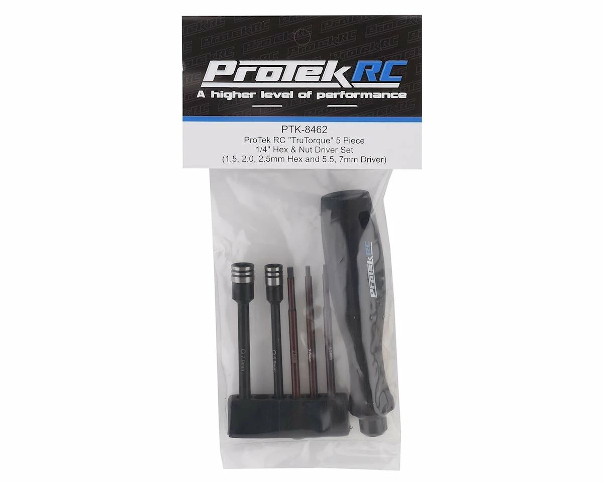 ProTek RC "TruTorque" 5-Piece 1/4" Drive Hex & Nut Driver Set (1.5, 2.0, 2.5mm Hex & 5.5, 7mm Nut Driver) 3 ProTek RC "TruTorque" 5-Piece 1/4" Drive Hex & Nut Driver Set (1.5, 2.0, 2.5mm Hex & 5.5, 7mm Nut Driver) - Image 3
