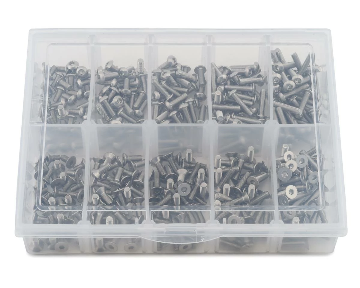 Samix Stainless Steel M3 Screw Set w/Storage Box (350) (Flat Head/Button Head) 1 Samix Stainless Steel M3 Screw Set w/Storage Box (350) (Flat Head/Button Head)