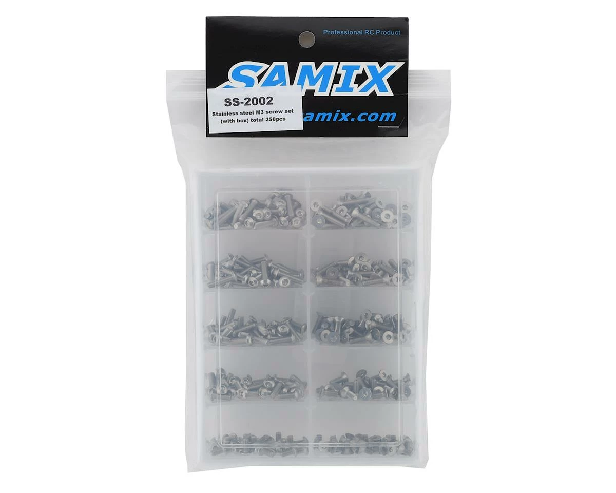 Samix Stainless Steel M3 Screw Set w/Storage Box (350) (Flat Head/Button Head) 2 Samix Stainless Steel M3 Screw Set w/Storage Box (350) (Flat Head/Button Head) - Image 2