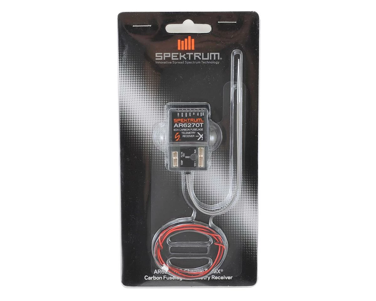 Spektrum RC AR6270T DSMX 6-Channel Carbon Fuse Telemetry Receiver 2 Spektrum RC AR6270T DSMX 6-Channel Carbon Fuse Telemetry Receiver - Image 2
