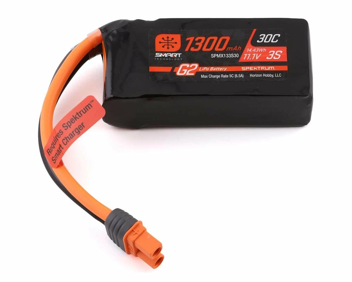 Spektrum RC 3S Smart G2 LiPo 30C Battery Pack w/IC3 Connector (11.1V/1300mAh) 1 Spektrum RC 3S Smart G2 LiPo 30C Battery Pack w/IC3 Connector (11.1V/1300mAh)