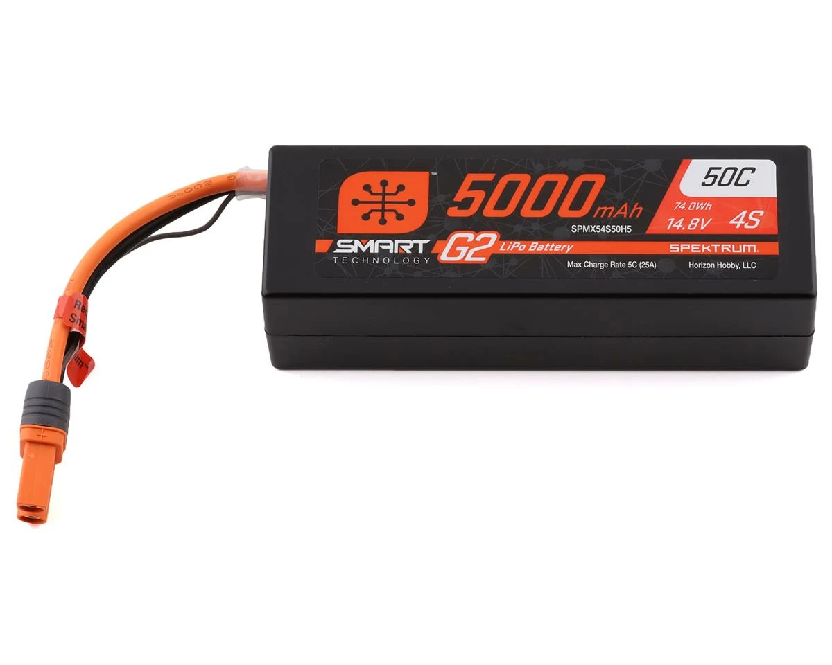 Spektrum RC 4S Smart G2 LiPo 50C Battery Pack (14.8V/5000mAh) w/IC5 Connector 1 Spektrum RC 4S Smart G2 LiPo 50C Battery Pack (14.8V/5000mAh) w/IC5 Connector
