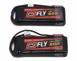 Venom Power LiPo 7.4V 800mAh 30C 2S, JST Plug (2) w/JST Connector