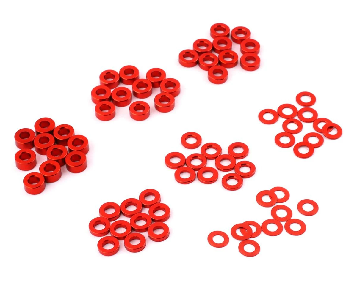 Yeah Racing 3x0.25/0.5/1.5/2/2.5/3mm Flat Washer Set (Red) (70) 1 Yeah Racing 3x0.25/0.5/1.5/2/2.5/3mm Flat Washer Set (Red) (70)